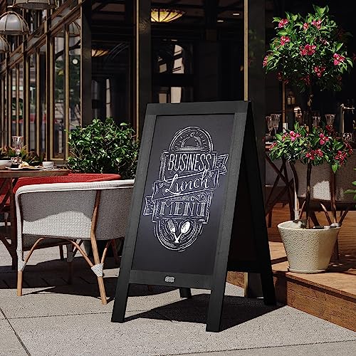 Flash Furniture Magnetic A-Frame Chalkboard Sign, 48" x 24", Black