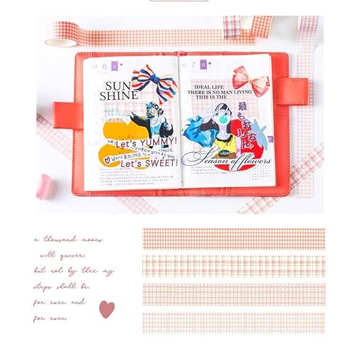 QERTYHJK Color Grid Washi Tape Set Adhesive DIY Scrapbooking Sticker Label Masking