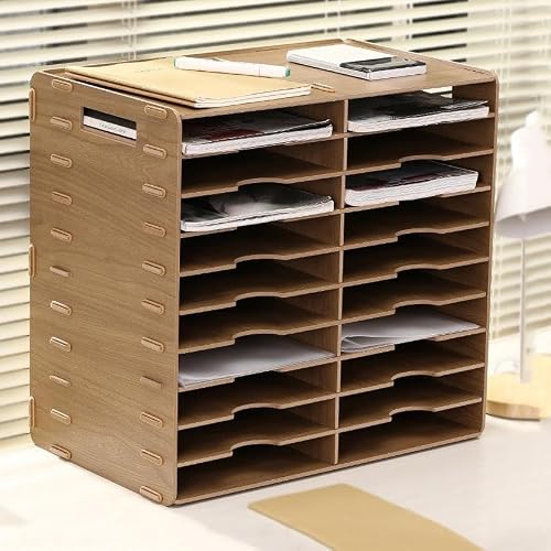 20-Slot Classroom Mailbox, Wooden Paper Organizers