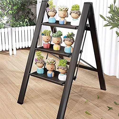 LBAawxe 2-Step Ladder Multifunctional Household Aluminum Ladder Stool Folding Herringbone Ladder(A)