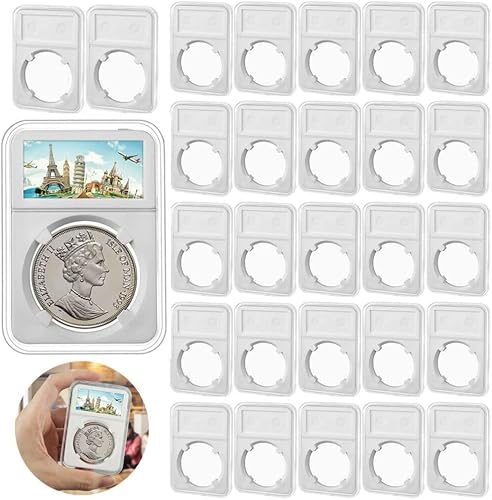 80Pack Coin Snaps Slab Display Holder Storage 38mm for Morgan,Peace,IKE Silver Dollar