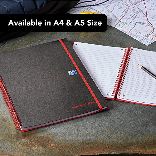 Black n Red Notebook Wirebound Polypropylene 90gsm Ruled 140 Pages A4 Ref E67008 [Pack of 5]