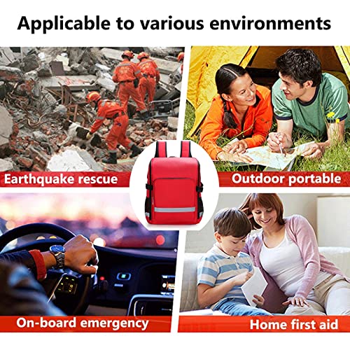 YUSIWOAL Portable First Aid Kit Bag, Emergency Survival Bag Medicine Storage Bag, for Home, Office, Camping, Workplace, Car and Travel (Color : Red)