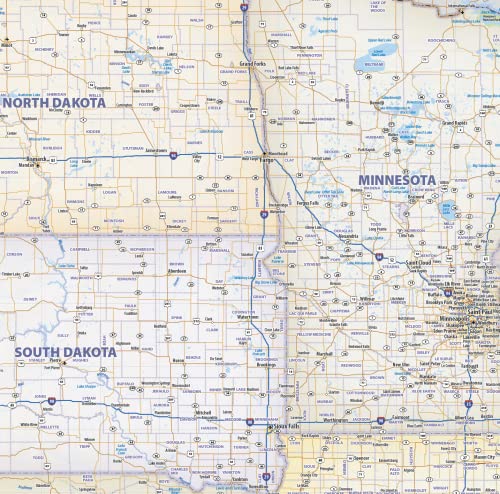 Mapping America Central US Laminated Wall Map (42” wide by 48” high)
