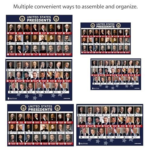 Young N Refined All Presidents of the united states Of America 47th 2nd Term XX LARGE poster (36x54 in) COLOR PHOTOS chart LAMINATED Classroom Big school decoration HUGE | MADE IN USA | split.