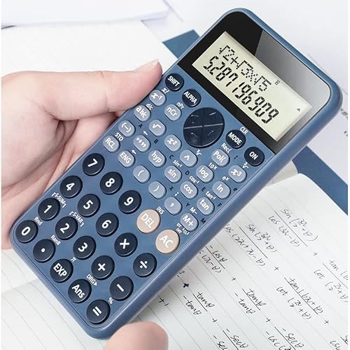 QERTYHJK Science Function Big Large Screen Calculator 240 Functions Solar and Battery Two Ways Power Fraction Hyperbolic for Students