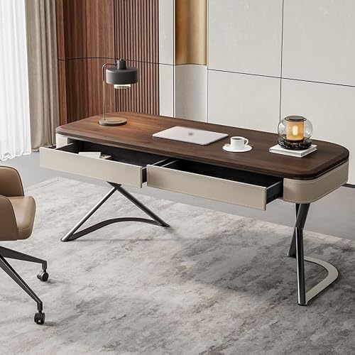 XIXSERTHIA Computer Desk Solid Wood Desk Modern Minimalist Home Living Room Study Desk Bedroom Computer Desk Study Writing Desk Office Desk Office Desks(180 * 70 * 75cm)