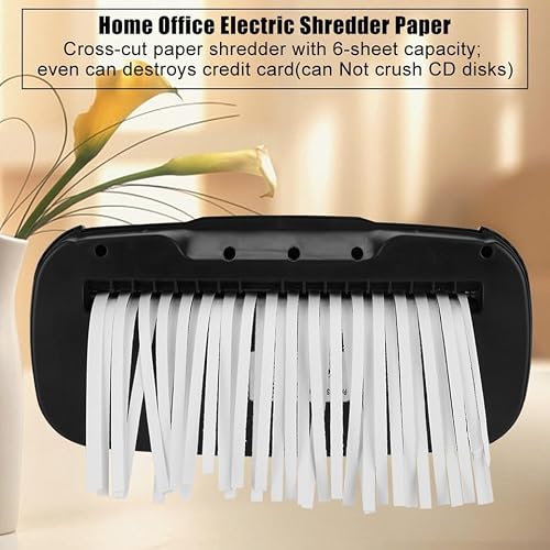 Home Office Electric Shredder 6 Sheet Crosscut Paper Credit Cards fr Home Office