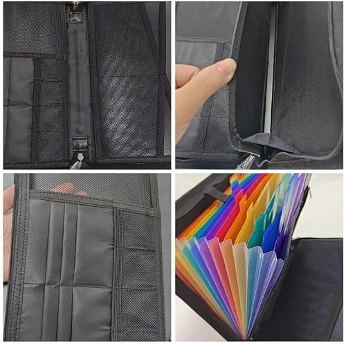 Sakerplus Large Capacity A4 Fireproof File Folder with Handle,Expanding File Folder with Tabs, Waterproof Accordion Document Organizer with Multiple Pockets for Home, Office & Travel (3 Set)