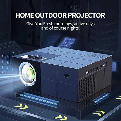 Projector 1080 Outdoor Movies Support 4K 5G Sync Phone Screen Convenient Black
