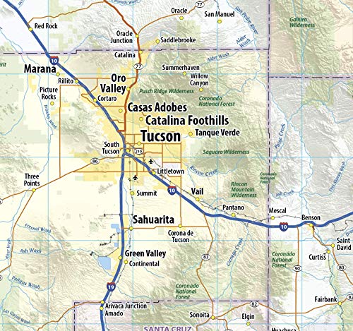 Arizona Laminated Wall Map (36" Wide by 42” high)
