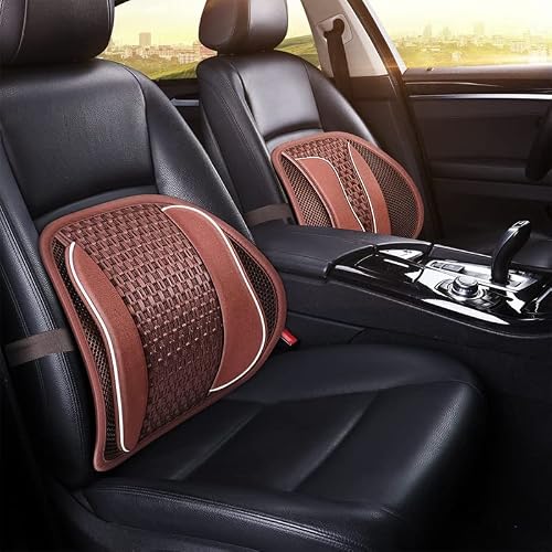 SDREYKUF Car Lumbar Cushion Back Support for Seat Office Chair Massage Beads for Comfort