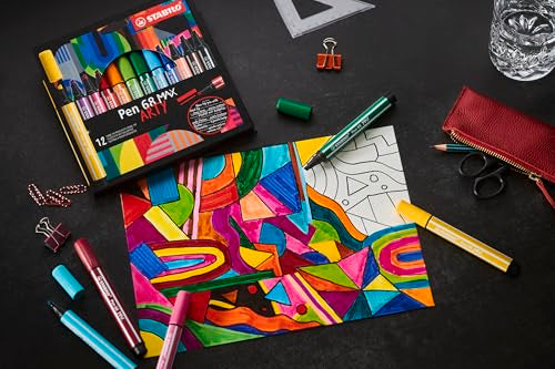 STABILO premium felttip pen with thick chisel tip Pen 68 MAX