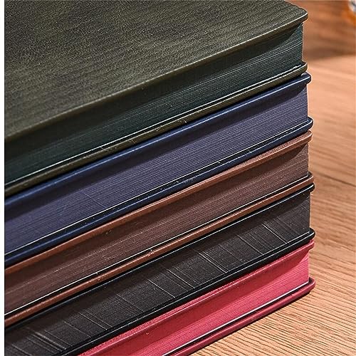 KMHJFXX A5 Color Striped Soft Leather Business Notebook, Diary, Office Student, 5 Sets