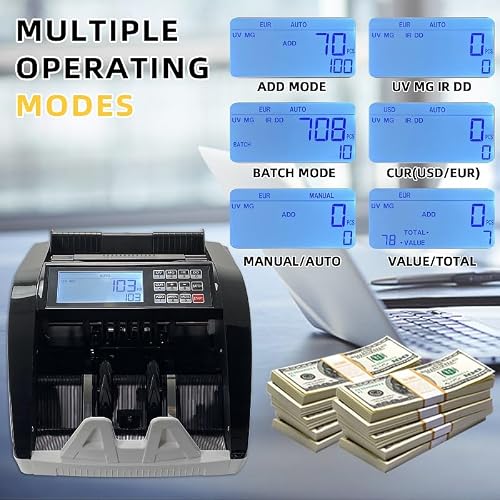 XD-6800 Portable Counterfeit Banknote Detector LCD Display Fast Counting