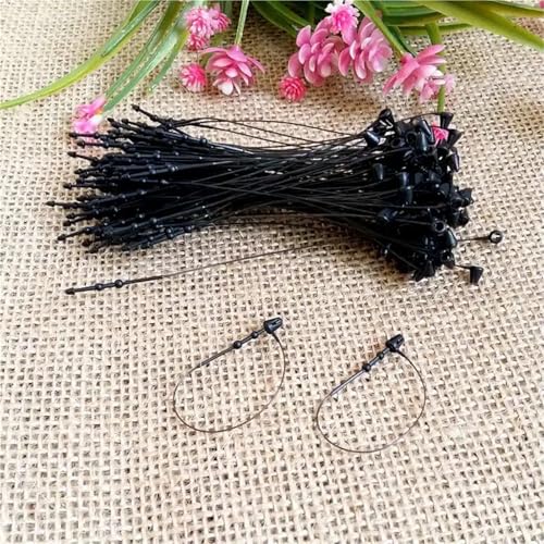 Tag Gun Fasteners 4000pcs Black Plastic Fastener Hang Ties for Garment Label Office Filing and Craft Project(5 Inch)