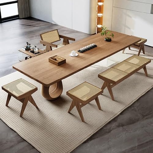 LINKIO Home Office Desks Solid Wood Large Board Creative Tea Table, Boss Office Tea Making Reception Table, Suitable for Home Living Room, Company Meeting Room Computer Table Desk(160x80x75cm)