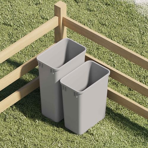 Dowell 50QT Wastebasket Trash Container, 13Gal, Plastic, Stackable, for Kitchen/Bathroom/Office,Tall Trash Can 22-3/8"H (Grey 4000 50 04)