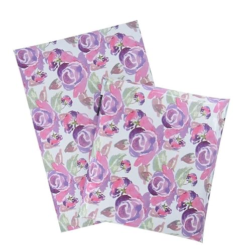 NSUQOA JSEIAJB 50Pcs Courier Bags Portable Flower Printing Packaging Bag Waterproof Self Adhesive Seal Storage Mail Pouch(E)