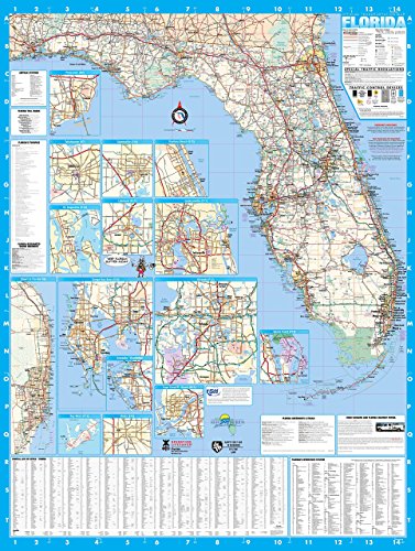 Florida State Laminated Wall Map Poster 48x64