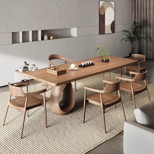 LINKIO Home Office Desks Solid Wood Large Board Creative Tea Table, Boss Office Tea Making Reception Table, Suitable for Home Living Room, Company Meeting Room Computer Table Desk(160x80x75cm)