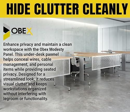OBEX Polycarbonate Table Mounted Modesty Panel Easy Install Privacy Shields for Reception, Office, and Student Desk, 12" x 60", Translucent