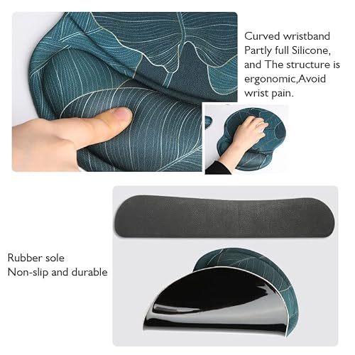 QERTYHJK Memory Foam Soft Set Silica Base Gel Ergonomic Wrist Rest Pad Hand Support