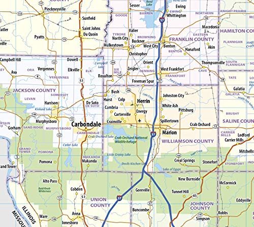 Illinois Laminated Wall Map (36” Wide x 58” high)