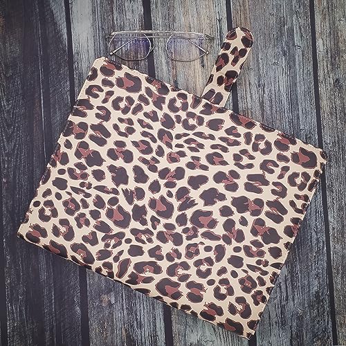 LOSOPHY Leather Padfolio - 10"x13" Leopard Print, 1 Inch Three Ring Binder Organizer for Women