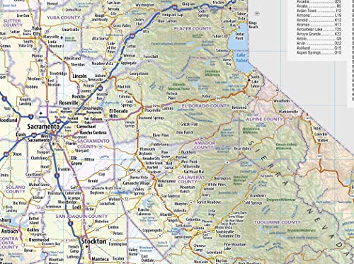 Topographics California Laminated Wall Map (42' x 48')