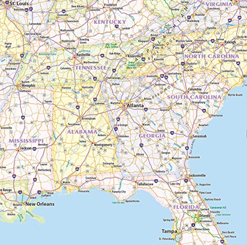 United States Laminated Wall Map (60" x 38")