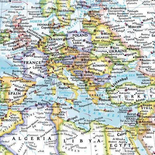 National Geographic World Classic Political Wall Map - 43.5 x 30.5 inches - Art Quality Print