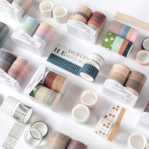 UOHLCX Retro Series Cute Masking Washi Tape Set Journal Supplies Paper Stationary(D)
