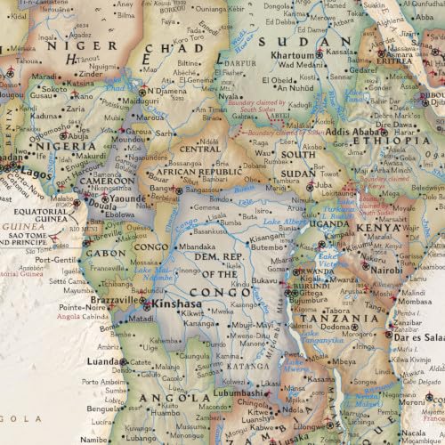 National Geographic Maps: World Executive Wall Map - Large - Antique Style - 46 x 30.5 inch Poster - Rolled Canvas