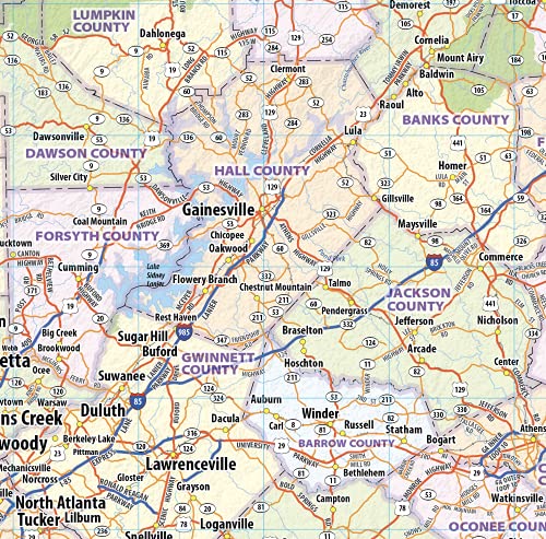 Georgia Laminated Wall Map (36” Wide by 38” high)