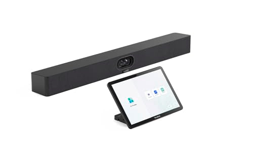 Yealink MeetingBar A40-031 - All-in-One 4K Video Conferencing Solution with Dual 48MP Cameras, 120° Field of View, 8MEMS Microphone Array, CTP25 Touch Panel, Compatible with Microsoft Teams and Zoom