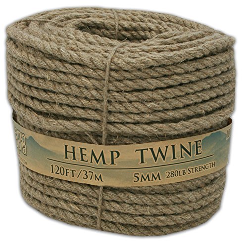 Hemptopia - 5mm Natural Hemp Twine - 120 Feet / 37 Meters - 100% Hemp