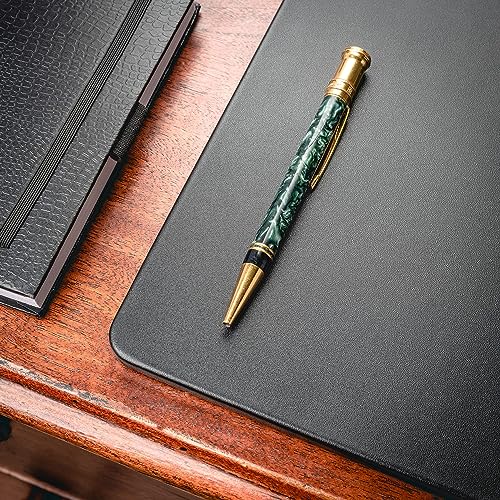 Dacasso 24" x 19" Black Leatherette Luxury Desk Pad Blotter w/Out Side Rails for Writing - Executive Desk Surface Protector & Essential Office Decor