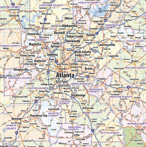 Georgia Laminated Wall Map (36” Wide by 38” high)