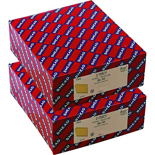 Smead Reinforced Top Tab Colored File Folders FOLDER,STR CUT,LGL,YW (Pack of2)