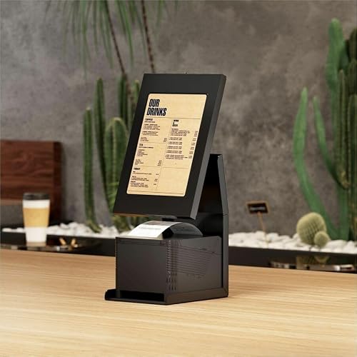 Mount-It! iPad Kiosk Stand with Printer Shelf, Locking Anti-Theft, Black