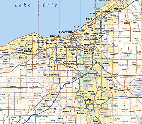 Ohio Laminated Wall Map (36” Wide x 42” high)