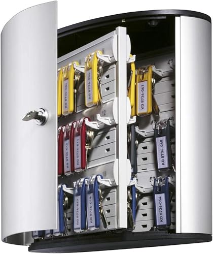 Durable Key Safe Box, Wall Mounted Keyed Lock, Holds 54 Key Clips