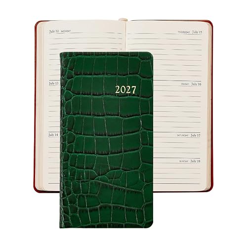 Graphic Image 2027 6"Pocket Datebook - Embossed Croc Leather Bound - USA