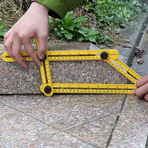 TEOYETTSF 1Pcs Professional Template Tool Angle Ruler Measuring Protractor Activity Four-fold Ruler with Metric Inch Scale(D)