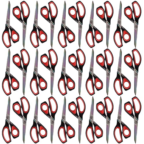 JubileeYarn Forged Titanium Fabric Shears - 9.5" Black w/Red - 30 Unit Bulk Pack