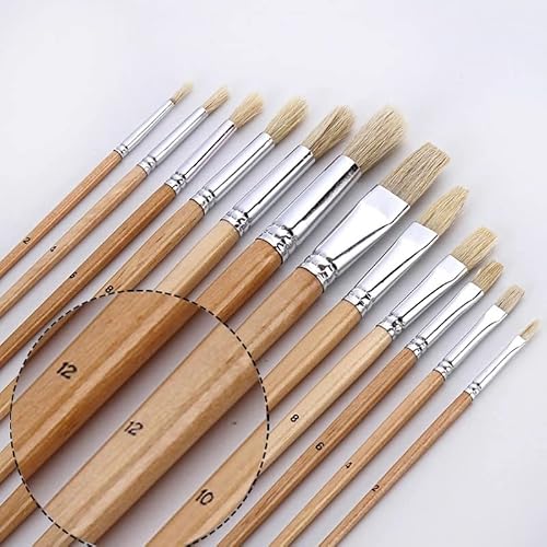 UOHLCX HBJWOV Brush with Canvas Bag Set Long Wooden Handle Synthetic Watercolor