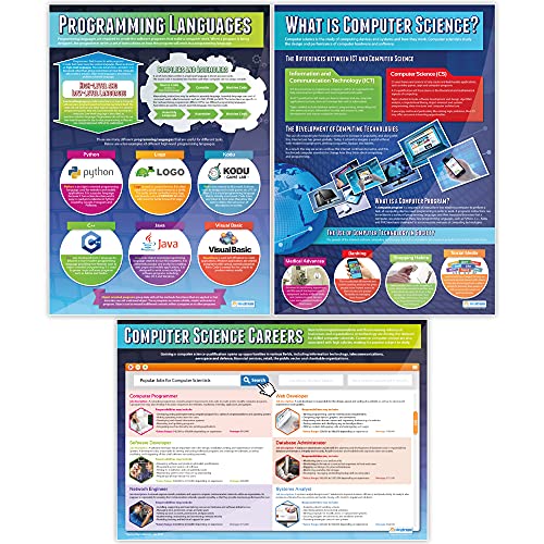 Introduction to Computer Science Posters - Set of 3, Extra Large, 33"x23.5"