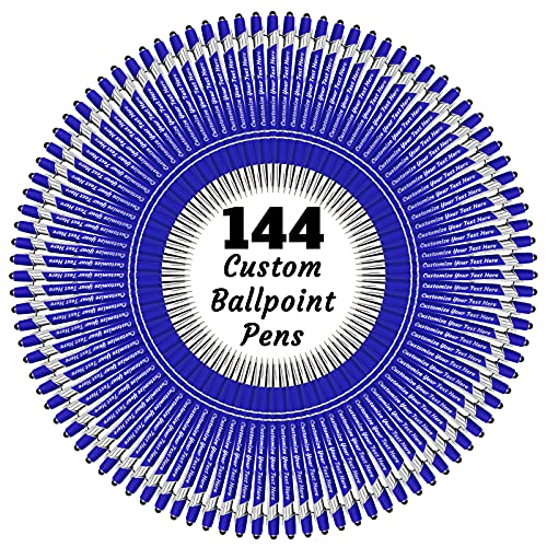 YanNanKe 144 PCS Custom Pens Personalized Bulk, Customized Engraving Ballpoint Pens with Stylus Name or Text, Ideal Anniversary, Birthday or Graduation Gift(Medium Point,Black Ink)
