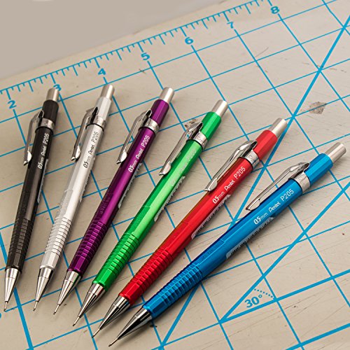 Pentel Sharp Mechanical Pencil, (0.5mm), Metallic Silver Barrel, Box of 12 (P205Z)